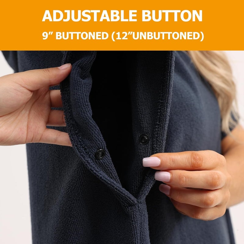 Eunzel Surf Poncho Changing Robe with Hood for Men & Women, Absorbent Quick Dry Microfiber Wetsuit Changing Towel with Pocket for Surfing, Beach, Swim & Outdoor Sports - Image 5
